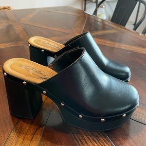 Black Platform Clogs